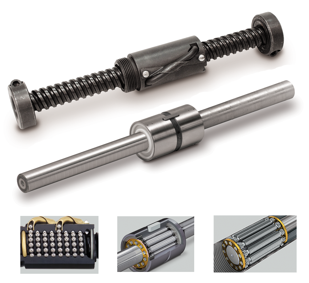 Kugel-, Planeten- und umgekehrte Rollengewinde