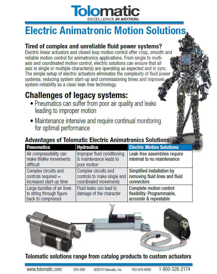Electric Animatronic Motion Solutions