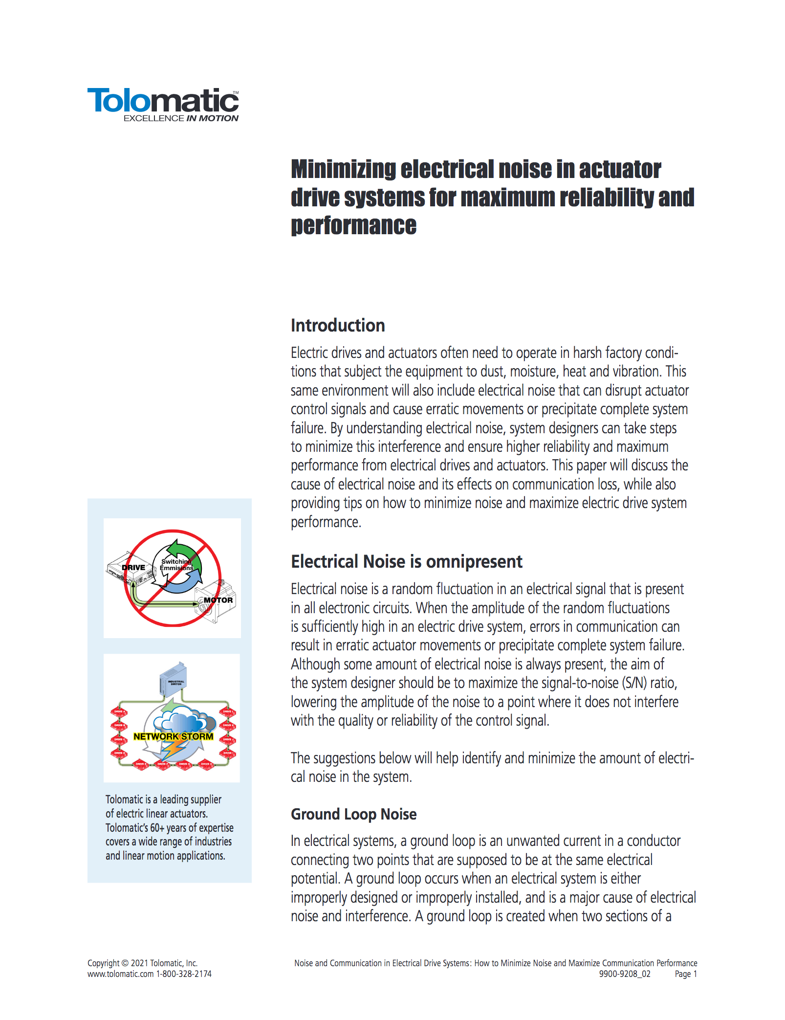 Minimizing electrical noise in actuator drive systems for maximum reliability and performance