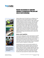 Electric Rod Actuators vs. Hydraulic Cylinders: A comparison of the pros and cons of each technology