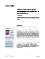 Servo spot welding offers superior performance and lower lifetime costs for auto manufacturing