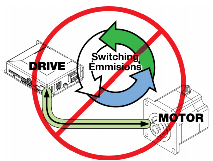 the switching noise that can be created from improper installation of the motor cables the switching noise that can be created from improper installation of the motor cables