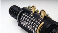 A ball nut with two circuits of balls. A ball nut with two circuits of balls.