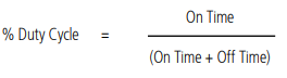 Duty cycle calculation Duty cycle calculation