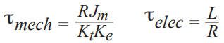 Mechanical and electrical time constant equations Mechanical and electrical time constant equations